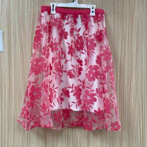 NWT NY Collection Pink Sheer Skirt Size Medium